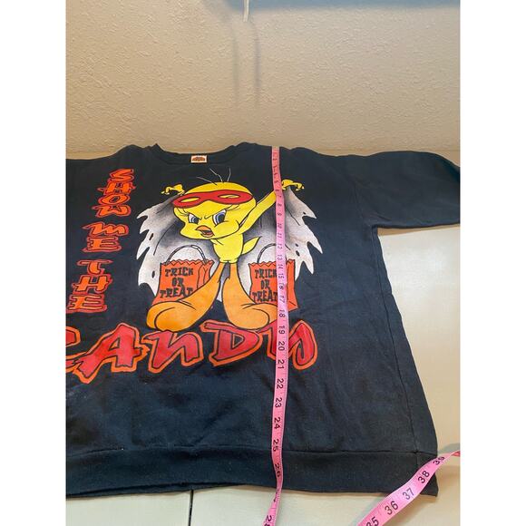 Looney Tunes Womens 18/20W Tweety Halloween Sweatshirt Black Vampire Vintage - Picture 7 of 9